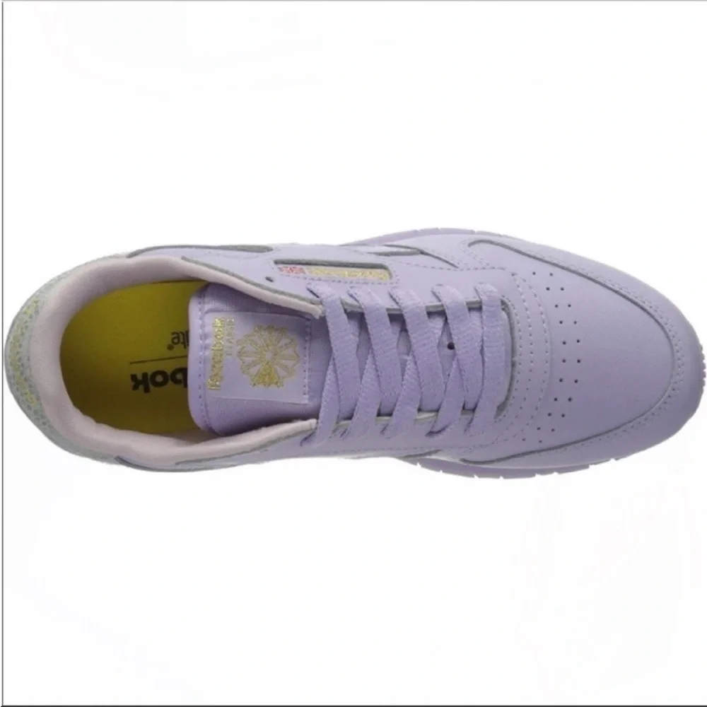 Reebok Classic Leather Metallic Sneakers Purple Retro 90’s Y2k Size 6 Street